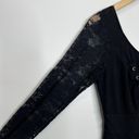 Tripp NYC  Lace Long Sleeve Hi Low Corset Dress Black Size Medium Goth Witchy Photo 8