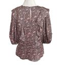 Ted Baker  Printed Frill Top Balloon Sleeves Deep Purple Leven Womens Size 2 US6 Photo 4