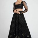 The Saree Room Black Gold Indian Midnight Amelia Lehenga Top XS NWT Photo 9