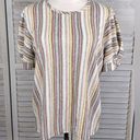 Kim And Cami  Twisted Puff Sleeve Tee Multi/Stripe-Medium Photo 0