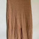 Free People  Skyline Midi Ribbed Front Slit Pull On Beige Trendy Skirt Size XS Photo 0