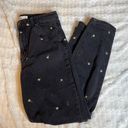 Daisy TINSEL  Washed Black Floral Distressed Ripped Knee Jeans High Rise 28 Photo 1