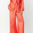 Alice + Olivia  Shanda Jacquard Satin Pajama Blazer Coral Orange Womens Small Photo 0