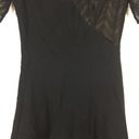 Jason Wu  Black Lace-Paneled Stretch-Ponte Short Sleeve Fit & Flare Dress Photo 6