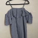 Amanda Uprichard  Marise Navy Gingham Ruffle Dress P XS Photo 2