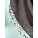 Edge Cashmere Scarf Italy Brown Fringe Long 70”x 29” Classic Fringe Raw  Unisex Photo 3