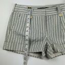 BCBG Maxazria Blue Striped Low Rise Shorts Size 0 Pleated Front Cuffed Photo 7