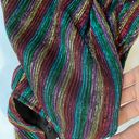 superdown Striped Rainbow Metallic Lined Halter Shift Mini Dress Photo 11