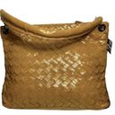 Sondra Roberts  Women’s Yellow Leather Interlocking Weave Large Handbag Satchel Photo 2