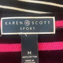 Karen Scott  sport striped dress 100 % cotton stretch size medium sporty dress Photo 4