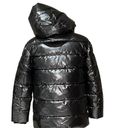 DKNY NWOT  Women's Gun Metal Glossy  Puffer Jacket  Side Snap Button Photo 8