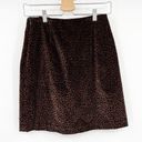 J. McLaughlin  Womens Leopard Animal Printed Velvet Mini Skirt Size 6 Brown Photo 1