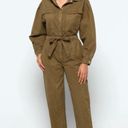 Good American  Army Green Utility Good Cinched Waist Jumpsuit Size Large Photo 14