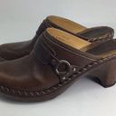 Frye  Womens Mule Shoes Brown Wedge Heels Studded Round Toe Slip Ons 10 M Photo 8