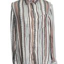 Dylan  Valentina women's multi stripe slub long sleeve button up blouse new Photo 0