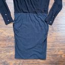 James Perse  • Collage Wrap Mini Dress two tone black grey plunge surplice Photo 4