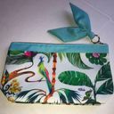 Estée Lauder ESTEE LAUDER Bird Tropical Parrot Butterfly Palm Trees Cosmetic Makeup Bag Photo 2