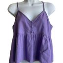 Abound  Women Cropped Babydoll Top Spaghetti Straps XS Purple Festival Girly Photo 0