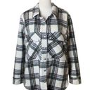 BLANK NYC  Oversized Flannel Shirt Jacket Shacket Sz Large Cabincore Fall Plaid Photo 2