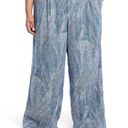 Target Fe Noel x  Blue White Linen Coastal Flowy Wide Leg Pants womens 4X new Photo 1