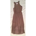 Doe & Rae  Brown Classy Halter Pleated Cut Out High Low Sleeveless Dress Medium Photo 3