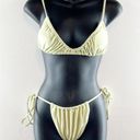 SheIn  Ruched Side Tie String Bikini Two Piece Set Swimsuit Yellow Medium Photo 0