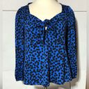 Ava & Viv NWT Size 2X women’s blue with black polka dots shirt. Photo 0