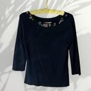 Joseph A . - Vintage Boat Neck Beaded Collar Knit Top - Sz. M Photo 0