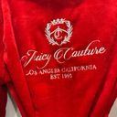 Juicy Couture  Red Plush Embroidered Robe Size S/M Photo 5