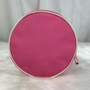 Clinique VTG 90’s  Cosmetic Bag Round Zipper Pouch White Pink Case Vintage 1990’s Photo 4