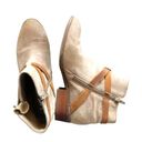 Ralph Lauren Lauren  Mehira Leather Suede Booties Sz. 7.5 Tan Brown Buckle Detail Photo 1