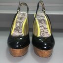 Sam Edelman  size 9 1/2M black patent‎ on cork wedges New condition Photo 1