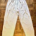 HYFVE Front-Tie White/Black Striped Paper Bag Pants Photo 1