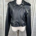 Pretty Little Thing  Cropped Faux Leather Motorcycle Jacket Black-16 Photo 1