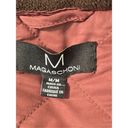 Magaschoni  Diamond Quilted Utility Maroon Full Zip Vest Sz M Photo 6