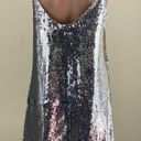 Silver Sequin Slip On Sweetheart Dress Photo 8