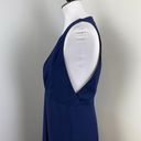 NICHOLAS Navy Crepe Deep V Gathered Dress Size 8 Blue Photo 10