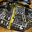 Guess  Y2K Black & White Cotton Fabric Faux Leather Oversized Tote Bag Purse Photo 3