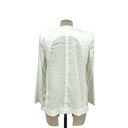 Alice + Olivia  Jenice Lace Inset Open Front Blazer White Linen Size Small Photo 4