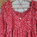 Loft , New, Heart Red Cinched Sweetheart Neck Puff Blouson Sleeve Top, Size 8 Photo 10