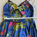 Lulus NWOT  Still the One Blue Floral Print Satin Maxi Dress Photo 1