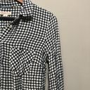 Merona  Long Sleeve Button Front Collared Blouse Black/White Plaid Medium Photo 1