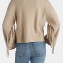 4S13NNA Tan Fringe Sleeve Sweater Photo 1