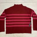 Tahari NEW  Maroon Mock Neck Stripe Sweater Size XLarge Photo 0