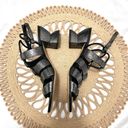 Salvatore Ferragamo  Sirmino Metallic Brushed-Leather Sandals Gunmetal Size 8.5 C Photo 7