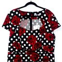 Grace Karin NEW  Black Red Rose Floral Polka Dot 50s Retro Cap Sleeve Dress 3X Photo 4