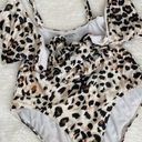 Aerie  Leopard Print Wrap One Piece Swimsuit, Size Large Photo 0