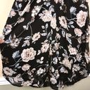 ASTR  The Label Women’s Black Floral Chiffon Twist Front Keyhole Mini Dress Photo 4