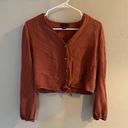 Style House Long Sleeve Orange Button Tie Blouse Photo 0