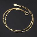 18K Gold Plated Simple Adjustable Double Layer Bracelet for Women Photo 0